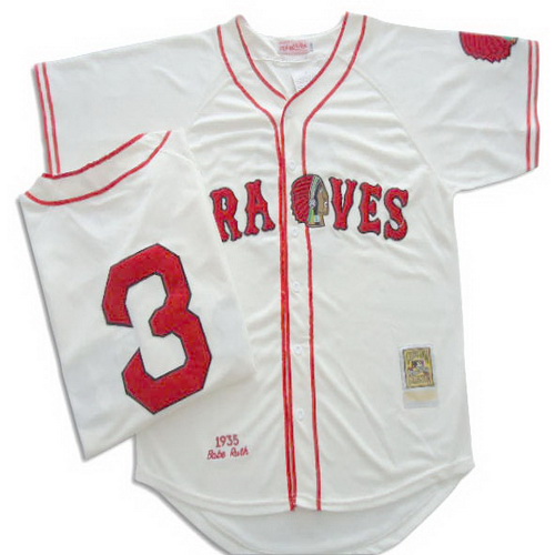 1935 Atlanta (Milwaukee) Braves Babe Ruth 3 Throwback Cream Jersey